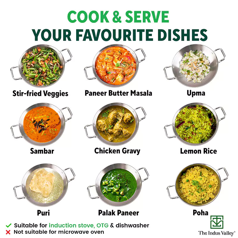 TurboCuk Tri-ply Stainless Steel Kadai+ Steel Lid, Premium Quality, 3 Layer Thick Body, 100% Toxin-free, Non-stick, Induction & Gas, 3L/3.5L/3.9L/4.5L - Image 11