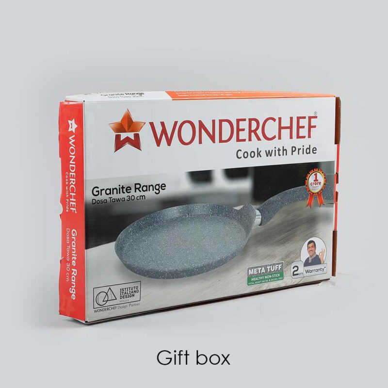 Granite 30cm Non-Stick Dosa Tawa | Induction Bottom | Soft-Touch Handles | Virgin Aluminium | PFOA/Heavy Metals Free | 3.5mm | 2 Year Warranty | Grey - Image 8