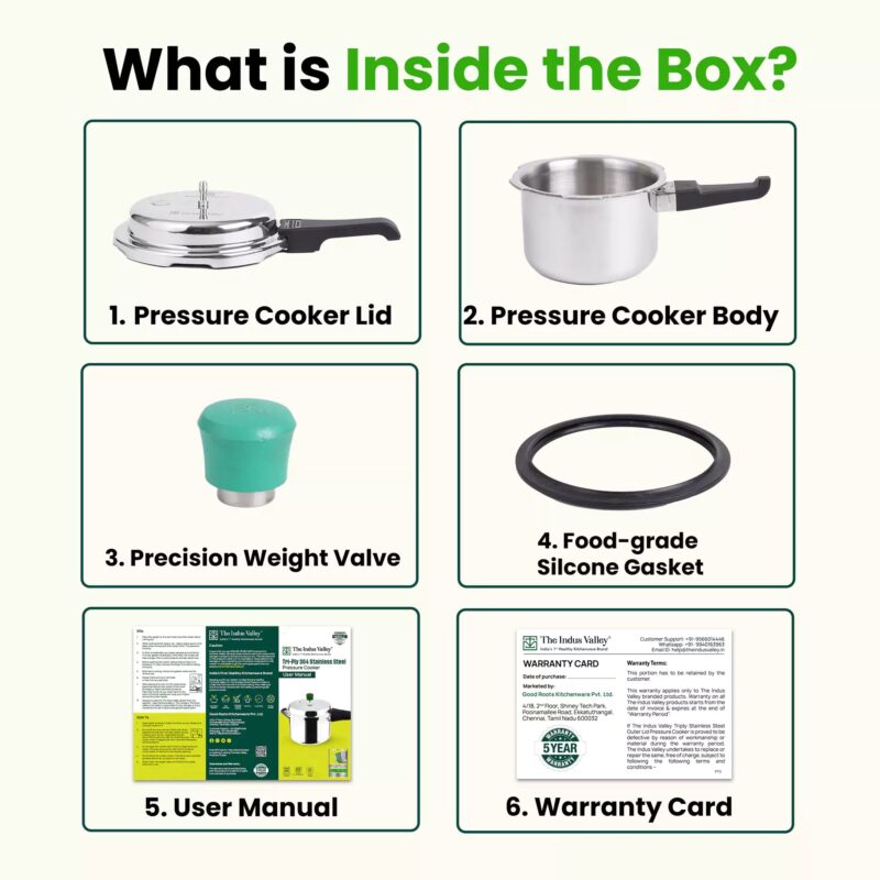 RapidCuk Tri-ply Stainless Steel Pressure Cooker, Premium Quality, 3 Layer Thick Body, Heavy Bottom, 100% Safe, ISI Certified, 5 Yr Warranty, Induction & Gas, 2/3/5L - Image 8
