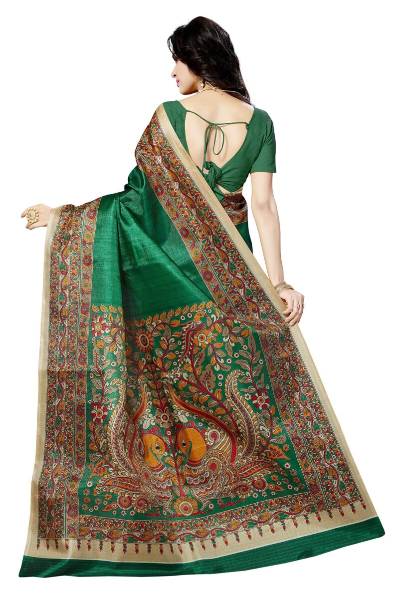 Rani Saahiba Art Silk Saree With Blouse Piece (SSKR3064_Green_One Size) - Image 3