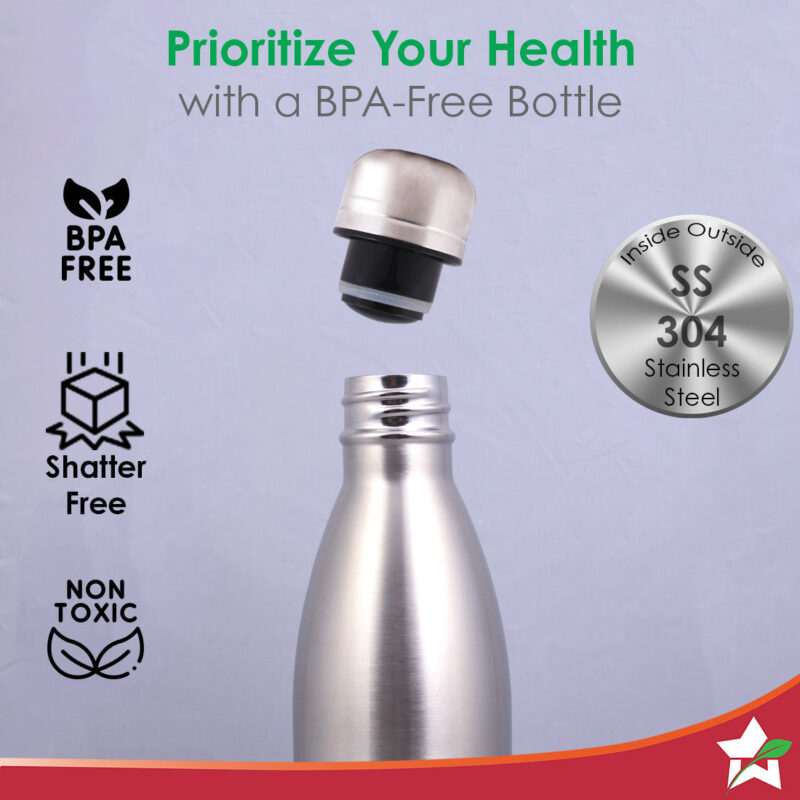 Aqua-Bot, 750ml, Double Wall Stainless Steel Vacuum Insulated Hot and Cold Flask, Spill & Leak Proof, Silver, 2 Years Warranty - Image 3