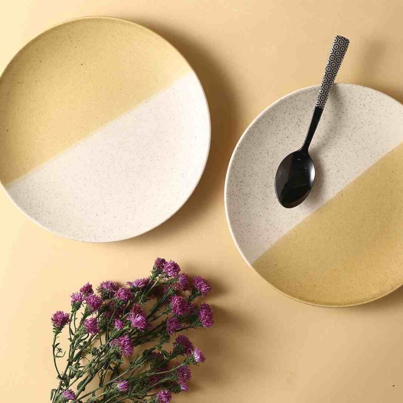 Teramo Yellow Quarter Plate set of 2 - Image 2