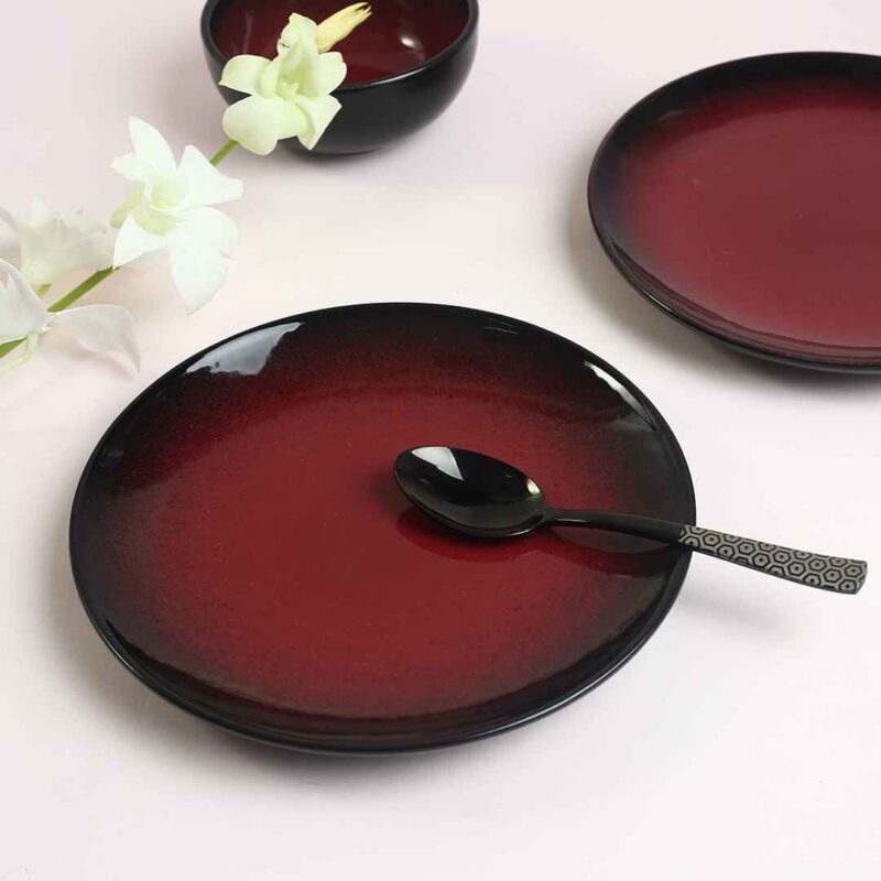 Teramo Red Glaze Quarter Plates Set of 2 - Image 3