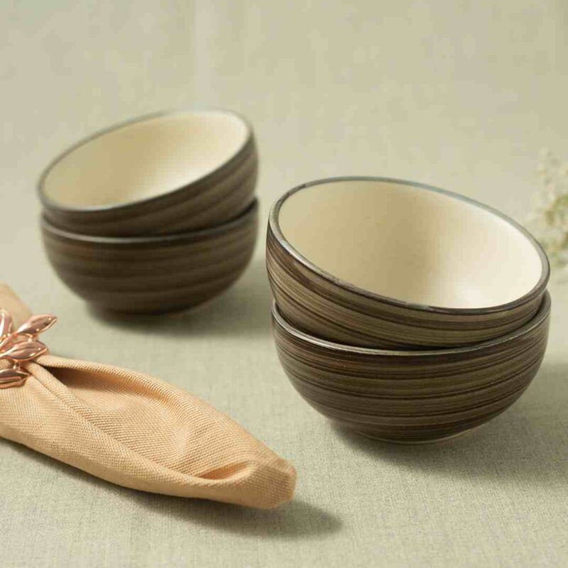 Teramo Brown Veg Bowl set of 4 - Image 4