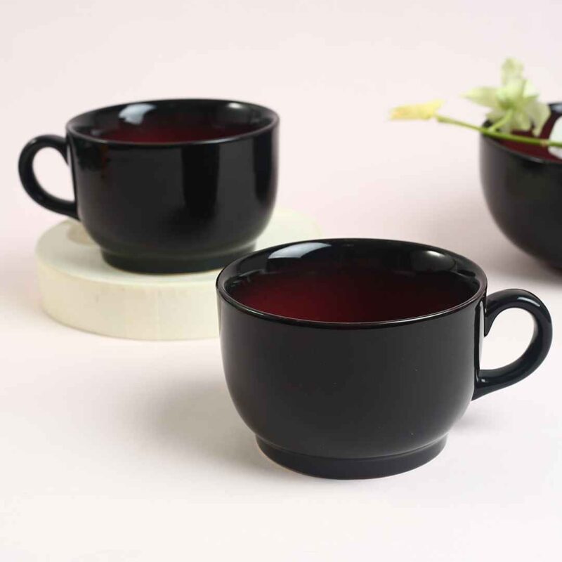Teramo Red Glaze Soup Mug Set of 2 - Image 5