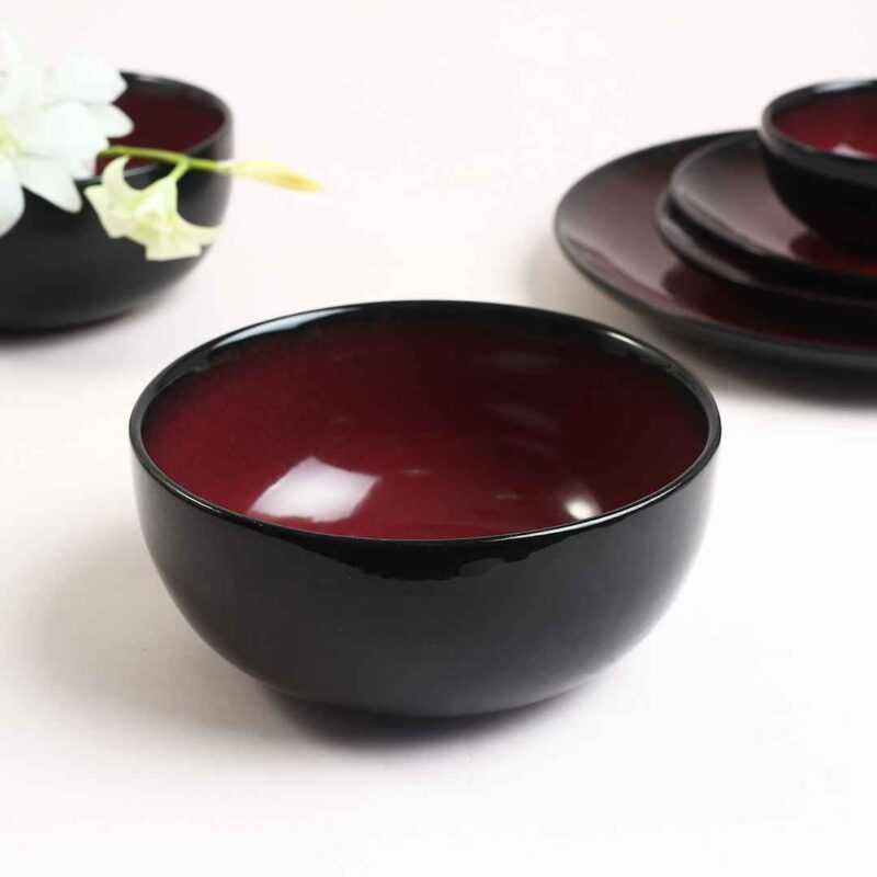 Teramo Red Glaze Serving Bowl 1 pc - Image 5