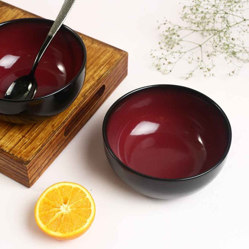 Teramo Red Glaze Serving Bowl 1 pc - Image 6