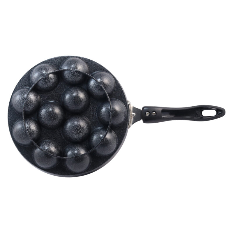 Non-Stick Appa Kara Cookware with 12 cavities | Appam PatraPaniyarakkal | Paniyaram | Appam Pan | Pan Cake Maker | Ponganal Maker | Kuzhi Paniyaram | Paddu Tawa | Cool Touch Bakelite Handle | Pure Grade Aluminium | PFOA Free | 1 Year Warranty | Black - Image 5