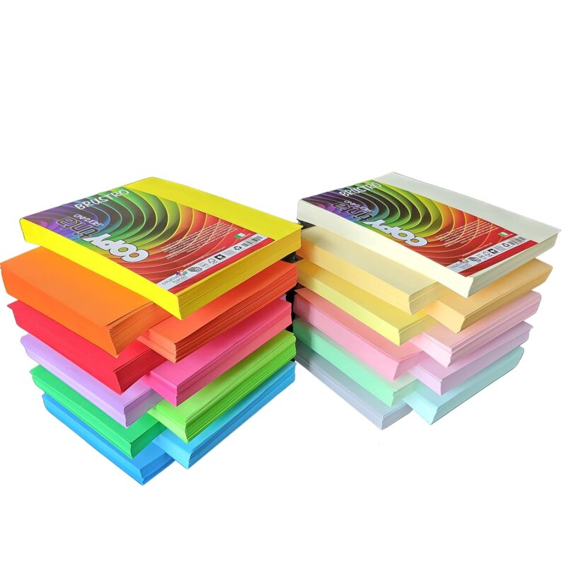 BRUSTRO Copytinta Coloured Craft Paper A4 Size 80 GSM Pastel Green Shade, 30 Sheets Pack. Double Side Coloured for Office Printing, Art, Origami, Craft. VERDE CHIARO