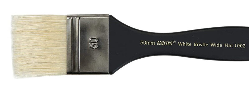 Brustro Artists White Bristle Wide Flat Brush - Series 1002 - Size - 50MM (for Oil & Acrylic)