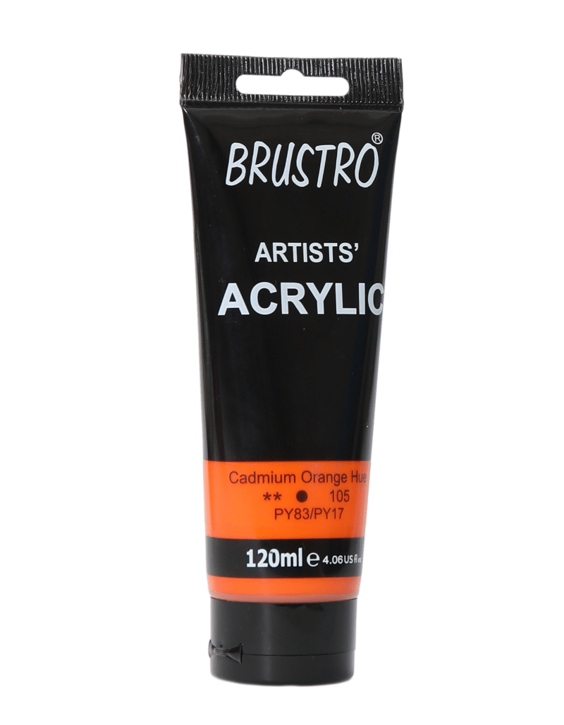 Brustro Artists' Acrylic 120ml Cad Orange Hue - Image 3