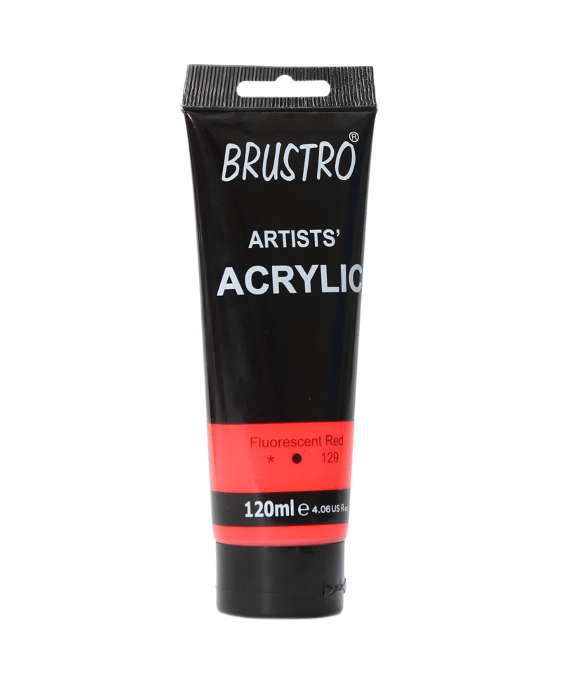 Brustro Artists' Acrylic 120ml Flourescent Red - Image 3