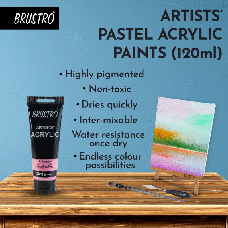 BRUSTRO Artists Acrylic 120ml Bubblegum (Pastel Tone) - Image 4