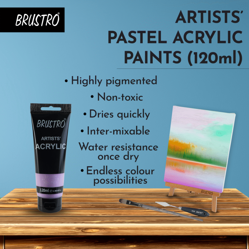 BRUSTRO Artists Acrylic 120ml Lavender (Pastel Tone) - Image 4