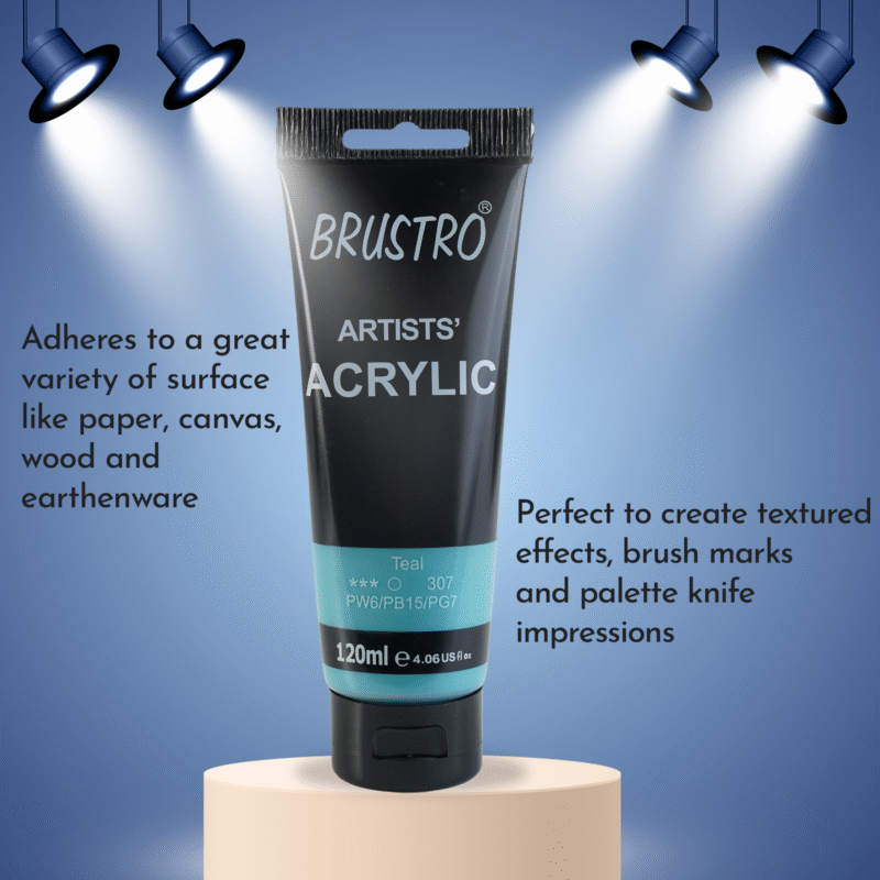 BRUSTRO Artists Acrylic 120ml Teal (Pastel Tone) - Image 2