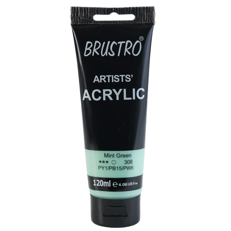 BRUSTRO Artists Acrylic 120ml Mint Green (Pastel Tone) - Image 3