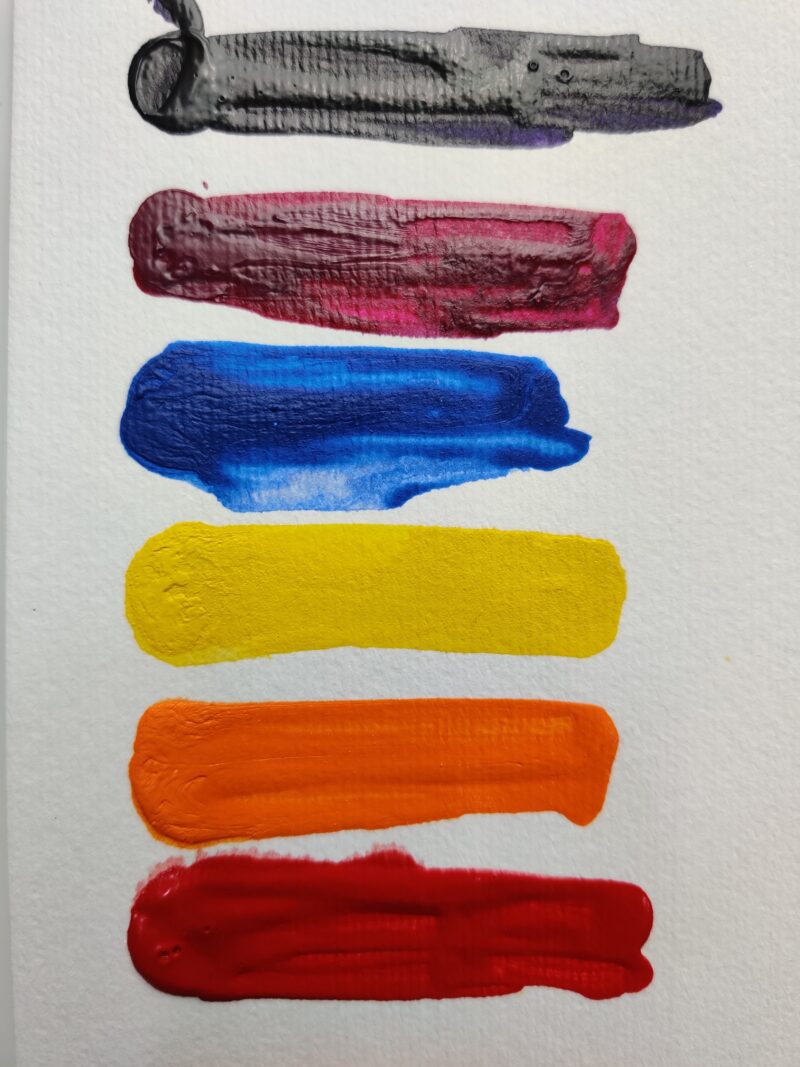 Brustro Professional Artists ’ Fluid Acrylic 20 ml High Chroma Set of 6 (Cad Orange,Cad Yellow Medium,Cad Red Medium,Cobalt Blue,Dioxazine Purple,Magenta Quinh Violet) with Pouring Medium 200 ml - Image 4