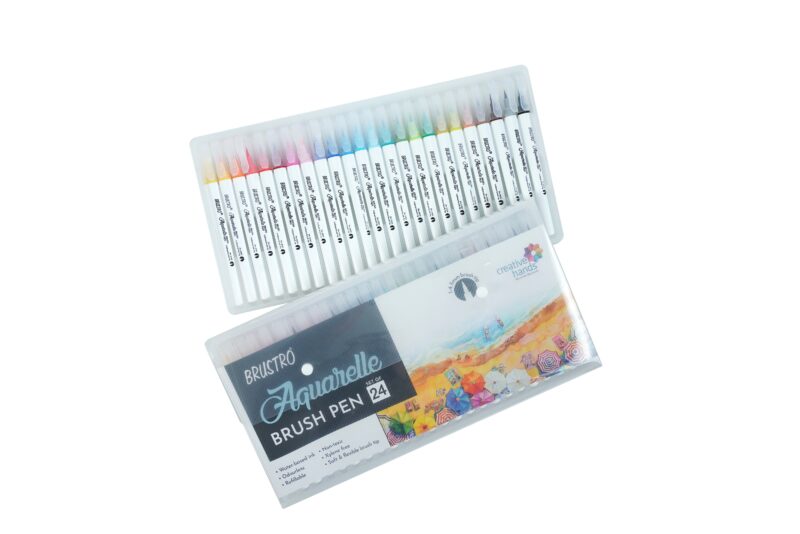 BRUSTRO Aquarelle Brush Pen | Set of 24 | Refillable, Art Markers for Students, Adults, Colouring Pens, Colors, Art Supplies, Paint, Pastel, Doodling, Marker, Drawing, Calligraphy - Image 4