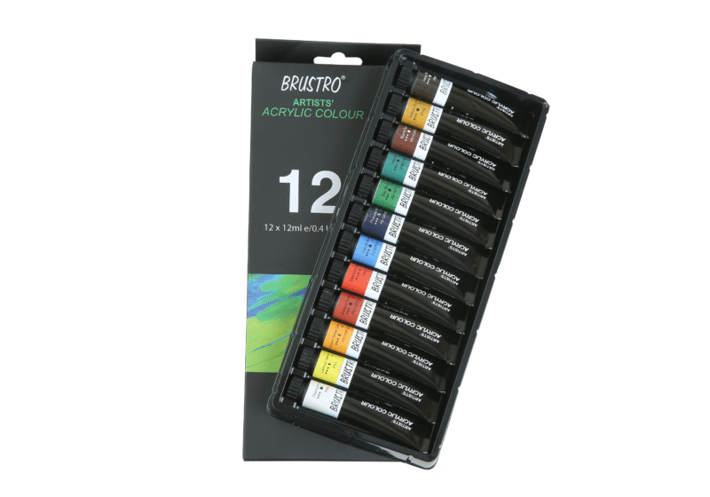 BRUSTRO Artist's Acrylic Colour | Set of 12 Colours X 12ml Tubes | Highly pigmented, Intermixable, Perfect for Canvas, Art, Rock Painting, Professionals and Artists - Image 5