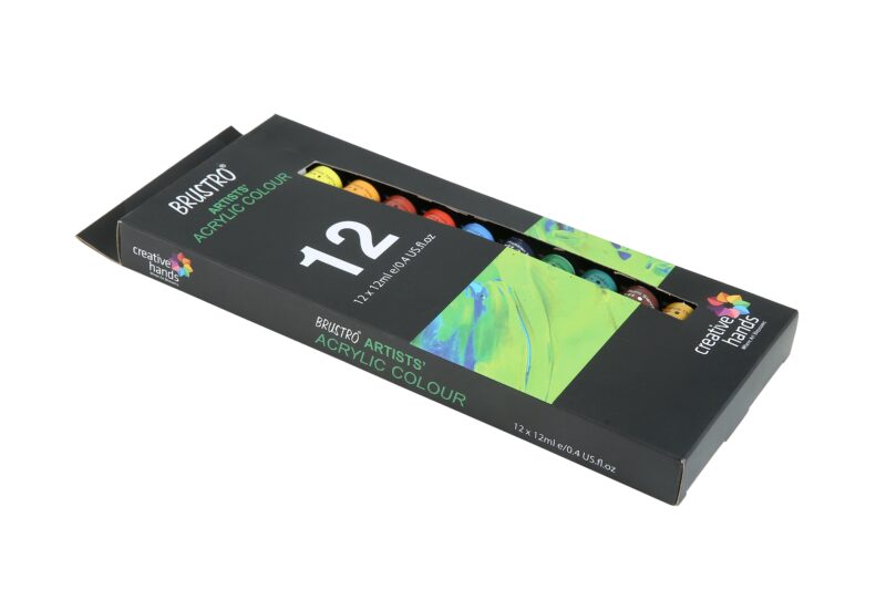 BRUSTRO Artist's Acrylic Colour | Set of 12 Colours X 12ml Tubes | Highly pigmented, Intermixable, Perfect for Canvas, Art, Rock Painting, Professionals and Artists - Image 4