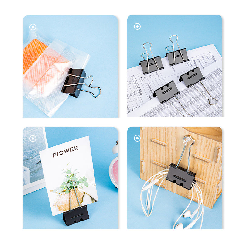 BRUSTRO Assorted Clip Box | Includes 120 Paper Clips-28mm & 56 Binder Clips (25mm- 6 pcs| 19mm- 15 pcs| 15mm- 35pcs) | Home, Office, Stationery use, Ideal for Students and Adults, Reusable, Flexible - Image 7