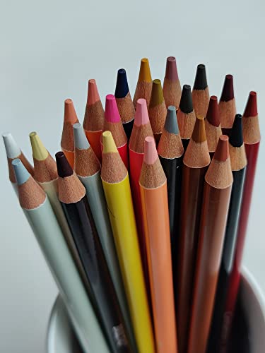 BRUSTRO Artists' Coloured Pencils Skin Tone Set of 24 with Drawing & Sketching Wiro Pad A4-160GSM (30 Sheets) - Image 2