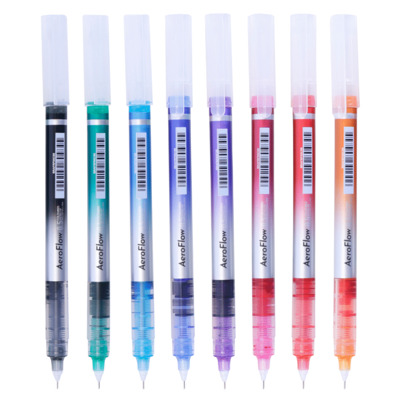BRUSTRO AeroFlow Coloured Micro-Tip Roller Ball Pen | Tip size - 0.5 mm - Set of 8 |Leakproof, Quick Dry, Acid-Free, Non-Toxic,Fade Resistant,Ideal for Drawing,Doodling, Office, Stationery, School use - Image 3