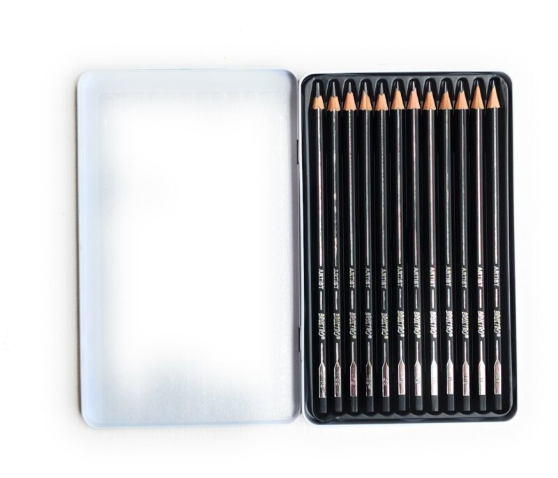 BRUSTRO Fine Art Graphite Pencil - Set of 12 (10B - 2H) with Mechanical Precision Retractable Eraser(2.3mm) | Ideal for Drawing,Sketching,Mandala,Shading,Artwork, Beginners, Artist's and Professionals - Image 3