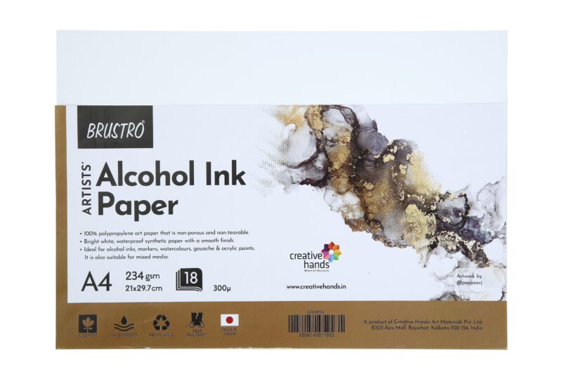 Brustro Artists Alcohol Ink Paper 234 GSM, 300 Micron, Size - A4 (Pack of 18 Sheets) - Image 2