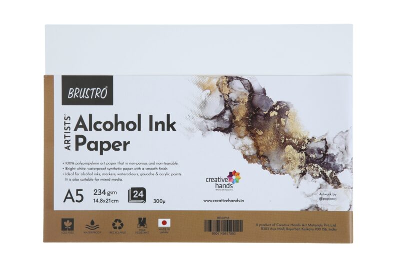 Brustro Artists Alcohol Ink Paper 234 GSM, 300 Micron, Size - A5 (Pack of 24 Sheets) - Image 2