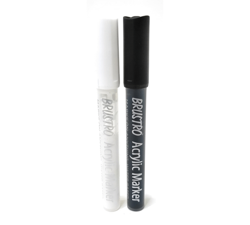 Brustro Acrylic DIY Marker Black &White(Pack of 2) - Image 2