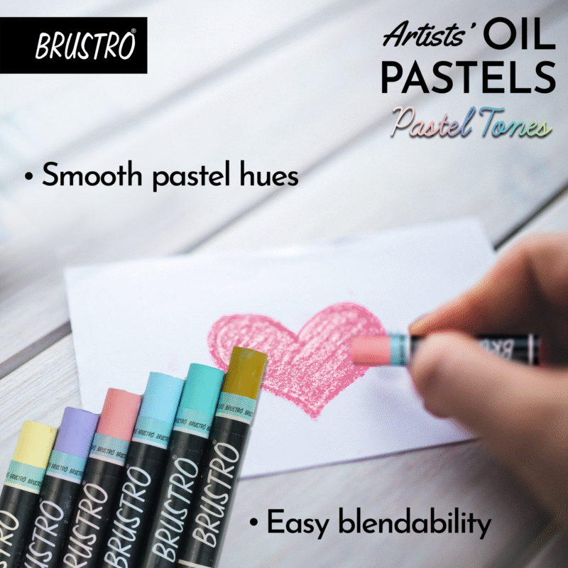 BRUSTRO Artist Oil pastel set of 24 (Pastel Tones) - Image 7