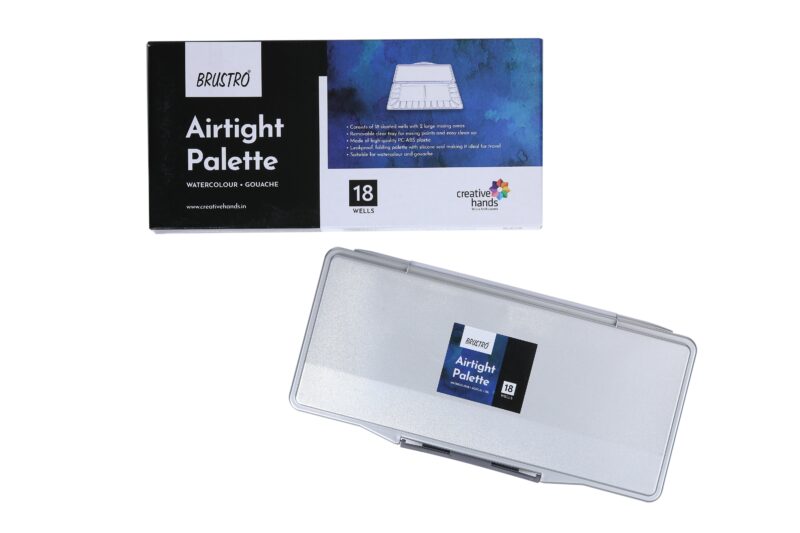 BRUSTRO Artists’ AIRTIGHT Palette 18 Wells with a Removable Clear Tray - Image 3
