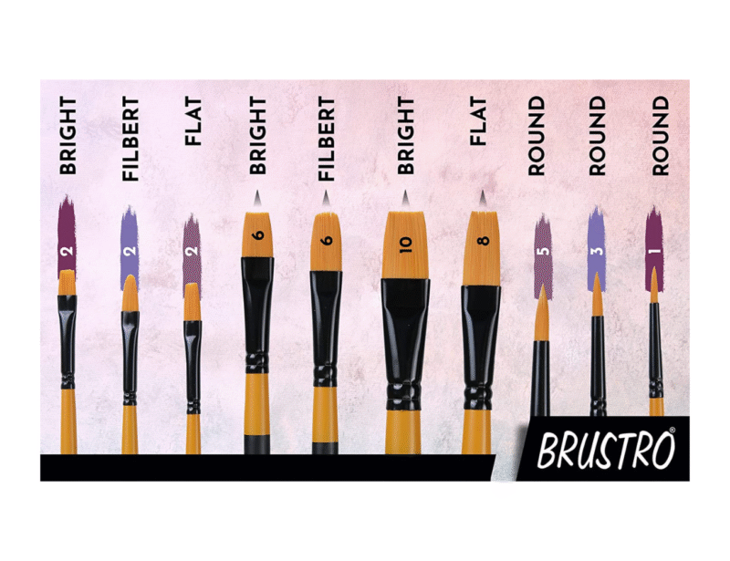 BRUSTRO Artists ’ Acrylic Colour Set of 24 with Gold Taklon Brush Set of 10 and 5 Canvas Boards (4x6, 6x8, 8x10, 10x12, 10x14) - Image 6