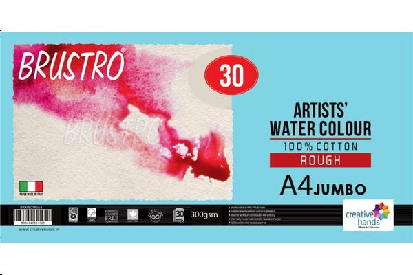 Brustro Artists' WC 100% Cotton Rough 300gsm Jumbo - A4 (30 Sheets) - Image 3