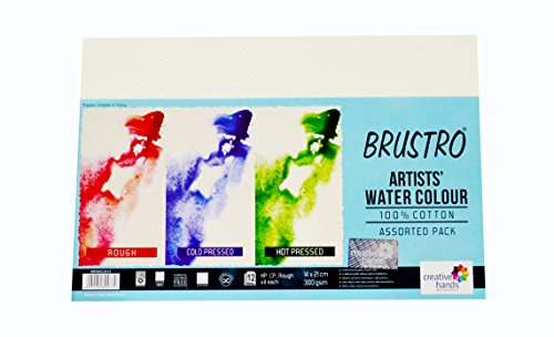 Brustro Artists’ Watercolour Papers 300 GSM 14 X 21 CM ( Assorted HP,CP,Rough) Pack of 12 + 3 Free Sheets - Image 5