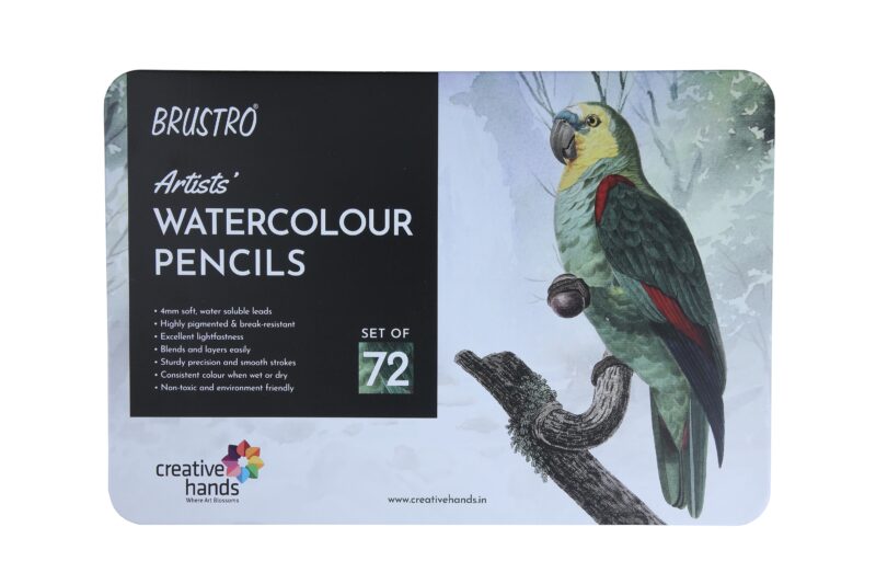 BRUSTRO Artists Watercolour Pencil Set of 72 in Elegant tin Box - Image 11