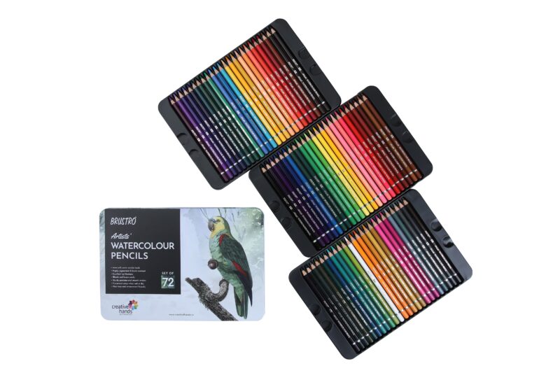 BRUSTRO Artists Watercolour Pencil Set of 72 in Elegant tin Box - Image 6