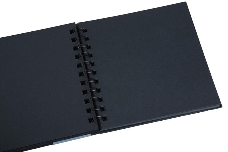 Brustro Black Sketchbook, Wiro Bound, Size A4, 200GSM (40 Sheets) 80 Pages - Image 4