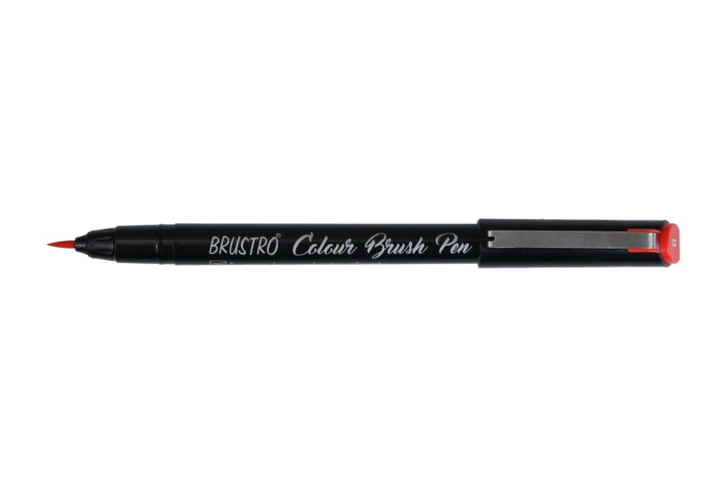 BRUSTRO Colour Brush Pens Set of 12 ( Pigment based , Hard tip brush pen ) Flexible tip for lettering and drawing techniques. - Image 2