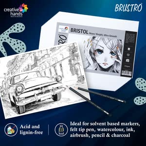 BRUSTRO Coloured Fineliner Set of 12 | Assorted Colours | 0.4mm | Ideal for Writing, Drawing, Coloring, Sketching, Doodles, Mandala Art & BRISTOL Ultra-Smooth Paper | A5, 250 gsm, 20+4 sheets/48 pages - Image 9