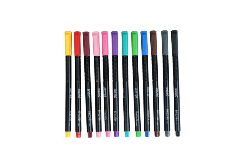 Brustro DIY Mandala Colouring Book 9"x9" 160 GSM 25 Perforated Sheets & Brustro Coloured Fineliner set of 12 (Assorted Colours), 0.4mm, for writing, drawing, doodles, mandala - Image 4