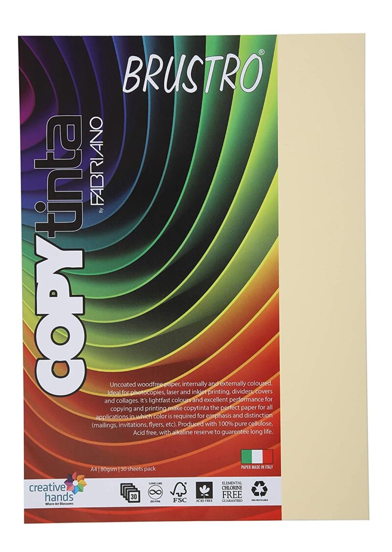 BRUSTRO Copytinta Coloured Craft Paper A4 Size 80 GSM Pastel Green Shade, 30 Sheets Pack. Double Side Coloured for Office Printing, Art, Origami, Craft. VERDE CHIARO - Image 6