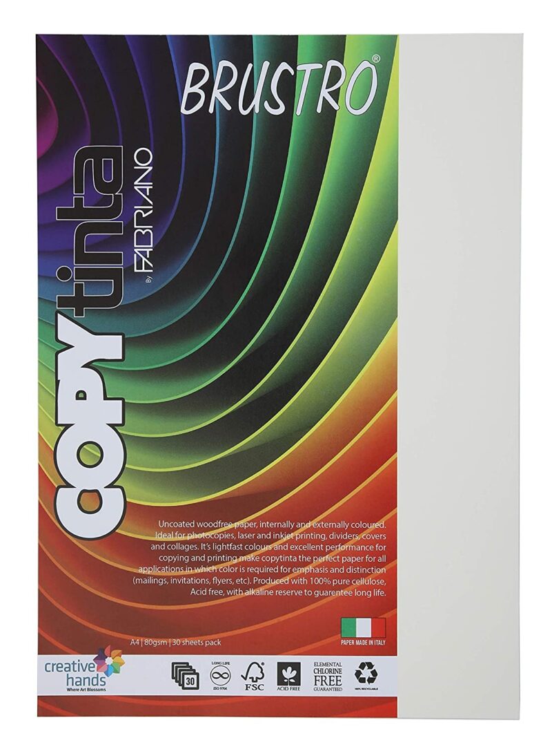 BRUSTRO Copytinta Coloured Craft Paper A4 Size 80 GSM Pastel Green Shade, 30 Sheets Pack. Double Side Coloured for Office Printing, Art, Origami, Craft. VERDE CHIARO - Image 9