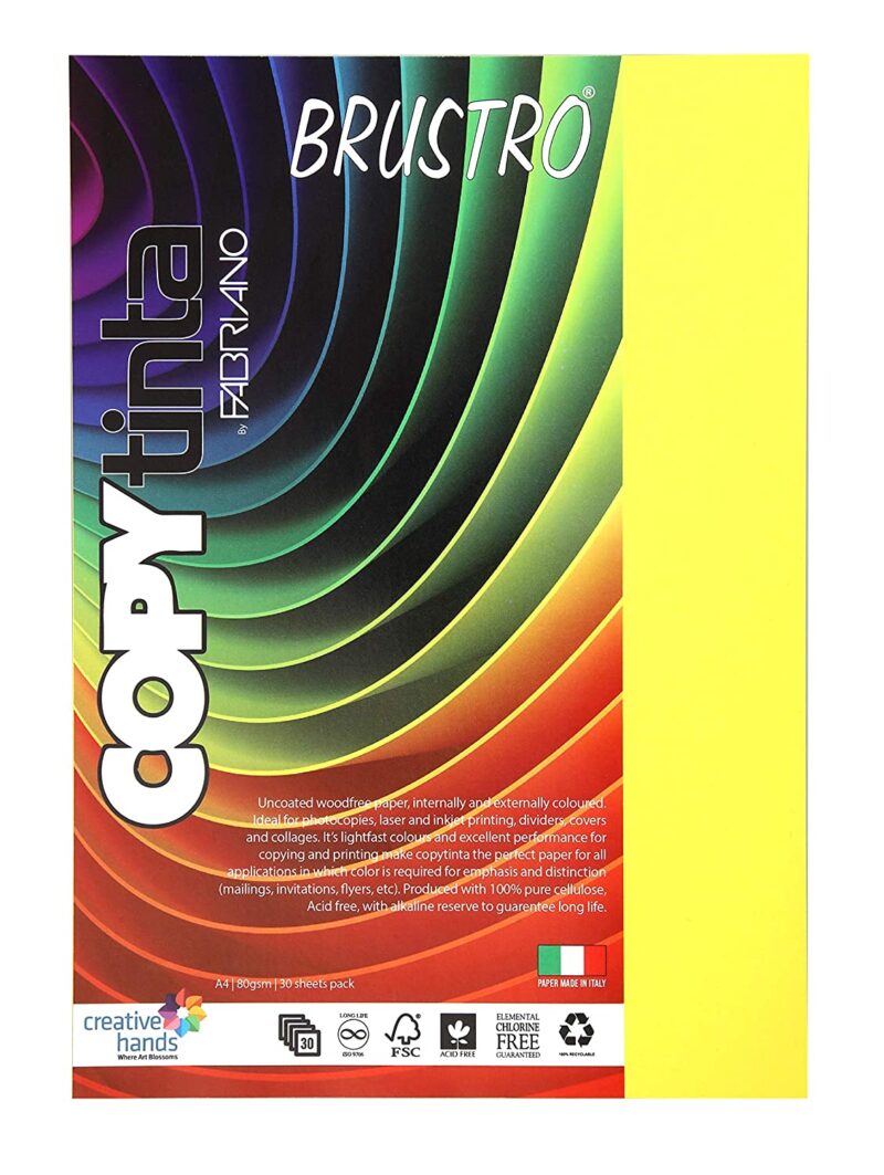 BRUSTRO Copytinta Coloured Craft Paper A4 Size 80 GSM Pastel Green Shade, 30 Sheets Pack. Double Side Coloured for Office Printing, Art, Origami, Craft. VERDE CHIARO - Image 10