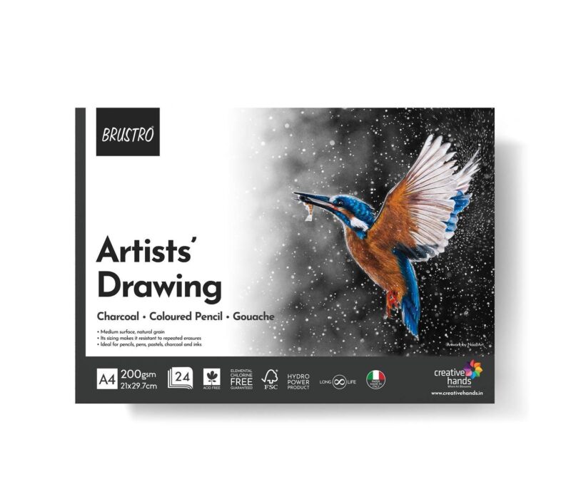 BRUSTRO Artists Colour Pencil Set of 72 (in Elegant tin Box) with Drawing Glued Pad - Image 4