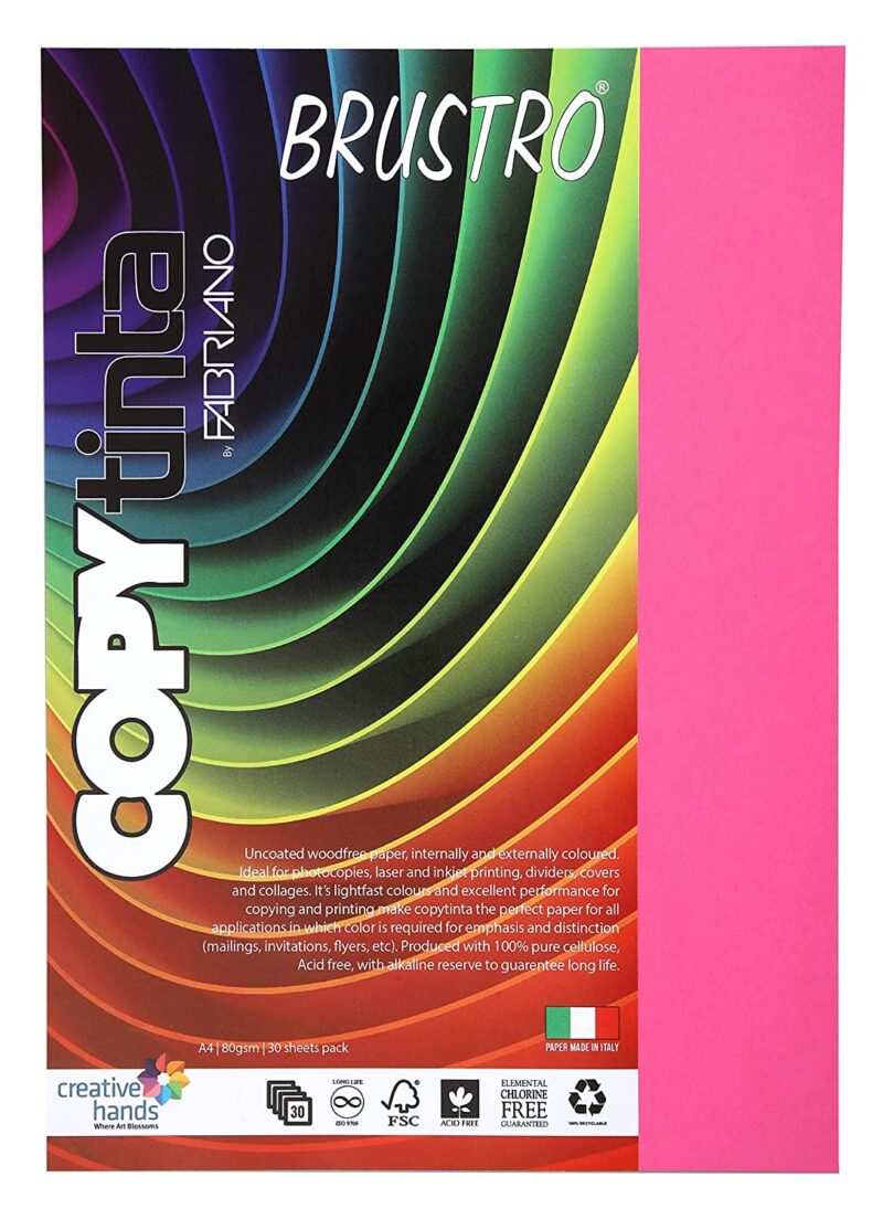 BRUSTRO Copytinta Coloured Craft Paper A4 Size 80 GSM Pastel Green Shade, 30 Sheets Pack. Double Side Coloured for Office Printing, Art, Origami, Craft. VERDE CHIARO - Image 14