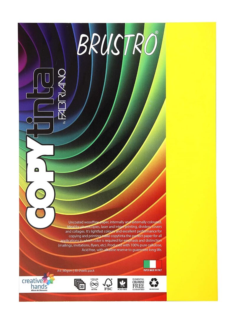 BRUSTRO Copytinta Coloured Craft Paper A4 Size 80 GSM Pastel Green Shade, 30 Sheets Pack. Double Side Coloured for Office Printing, Art, Origami, Craft. VERDE CHIARO - Image 22