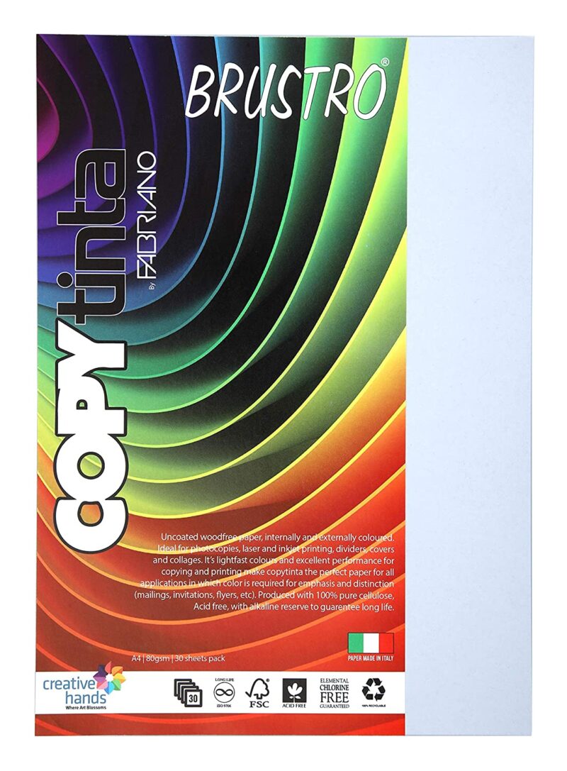BRUSTRO Copytinta Coloured Craft Paper A4 Size 80 GSM Pastel Green Shade, 30 Sheets Pack. Double Side Coloured for Office Printing, Art, Origami, Craft. VERDE CHIARO - Image 15