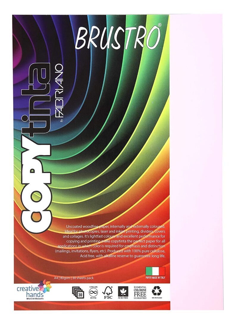 BRUSTRO Copytinta Coloured Craft Paper A4 Size 80 GSM Pastel Green Shade, 30 Sheets Pack. Double Side Coloured for Office Printing, Art, Origami, Craft. VERDE CHIARO - Image 23